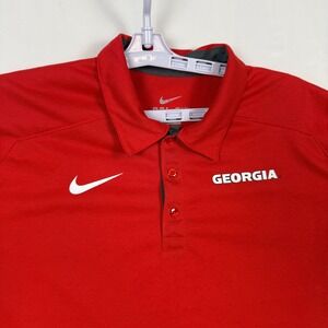 Nike Dri Fit Georgia Bulldogs Red Polo Shirt Men's Size Medium